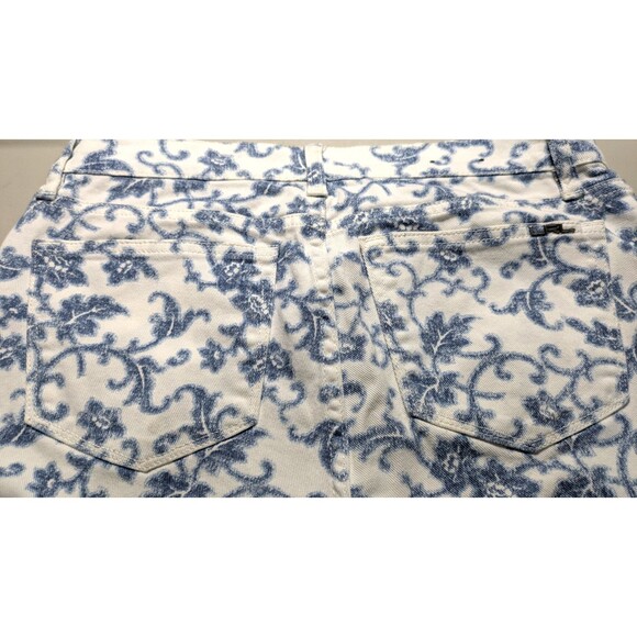 Vintage Ralph Lauren Jeans Co LRL Petite 6 Ankle Floral Jeans Blue White Zip Up - Picture 9 of 9